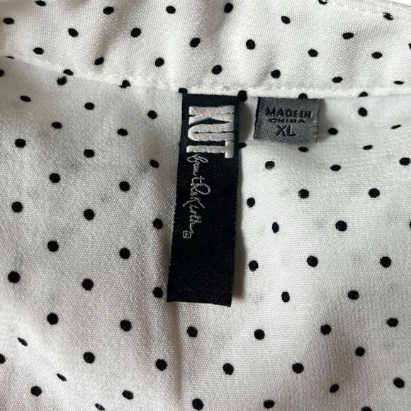 Kut From The Kloth Women’s Tunic Long Sleeve Polka Dot Front Button Shirt US XL - Picture 11 of 13